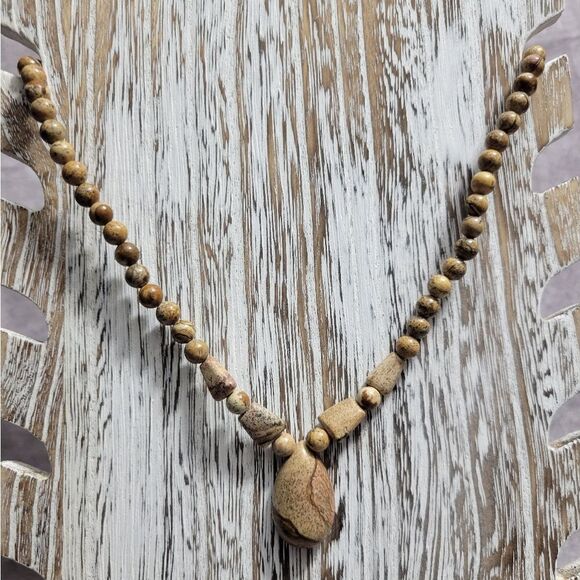 Picture Jasper Beaded Tribal Necklace - Picture 2 of 14